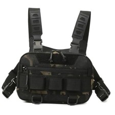 Tactical Chest Rig Bag for Men Women, Running Chest Pack Green Camouflage