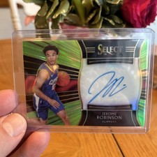 2018-19 Panini Select Rookie Signatures RS-JRB Jerome Robinson /99 Neon Green