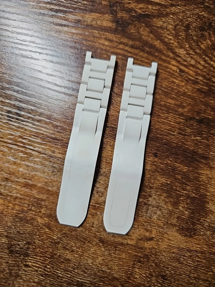 Reloj Cartier Must 21 Chronoscaph 19/18 mm OEM correa de goma blanca/amarilla Foto 2 de 4