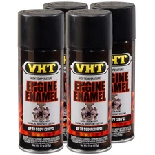 VHT High Temp Paint VHTSP130 (4-PACK); Engine Enamel 11oz Flat Black 550°F