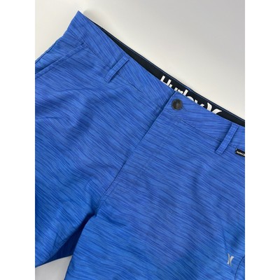 Hurley Mens Blue Striped Hybrid Shorts Size 36 Golf Swim Casual