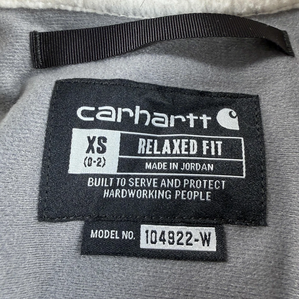 Pullover polar Carhartt Sherpa para mujer XS blanco bolsillo canguro a presión 104922 Foto 3 de 4