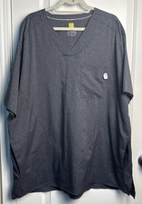 WonderWink Wonder Work Men's Scrub Top V-Neck One Pocket Size 3XL Gray Soft NWT