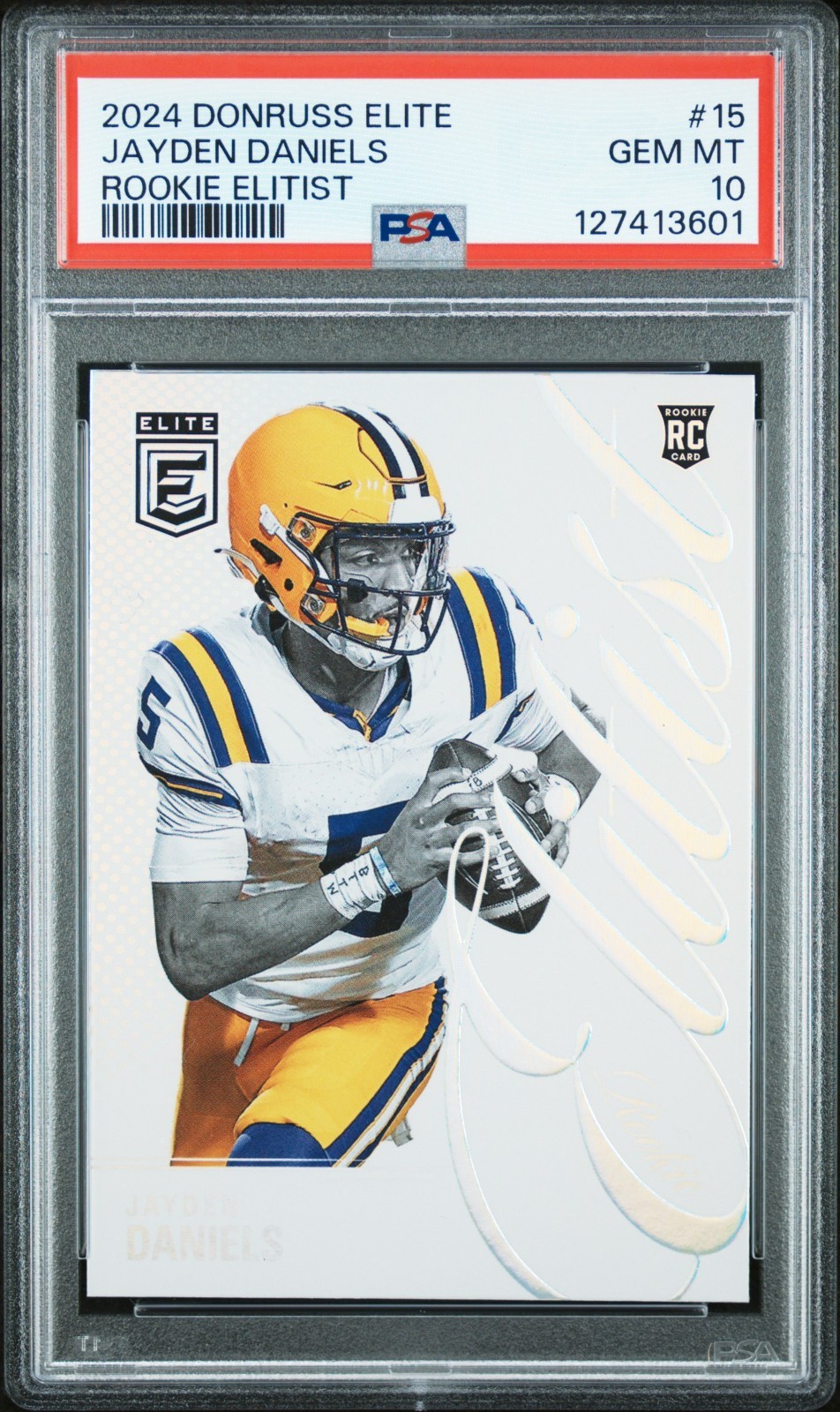 2024 Panini Donruss Elite Rookie Elitist Jayden Daniels #15 (RC) PSA 10 GEM MT