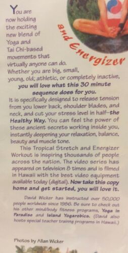 3 David Wicker workout DVD lot Island Yogarobics stretch yoga in paradise - Foto 3 di 5