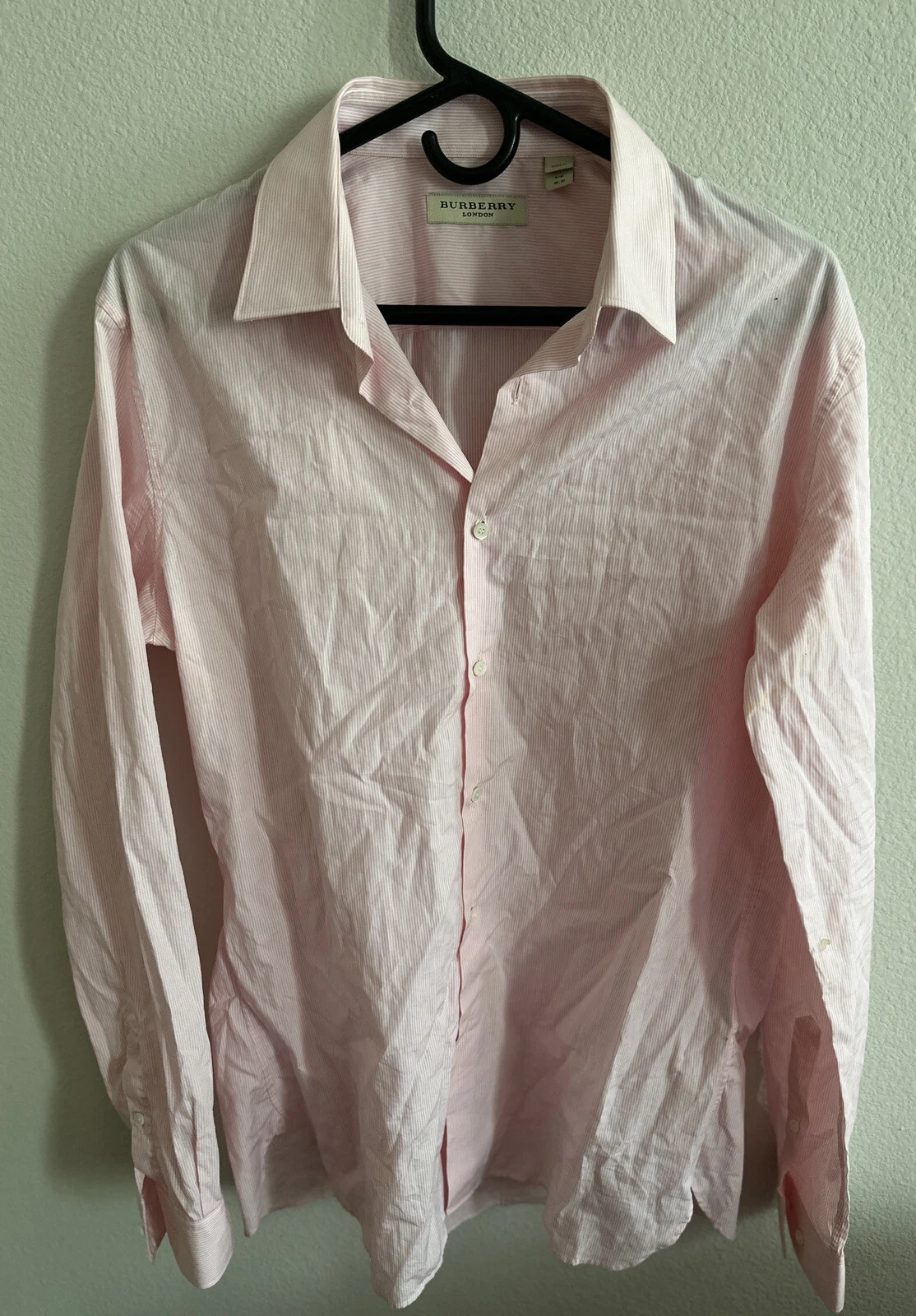 Camicia abito da uomo rosa Burberry skin fit