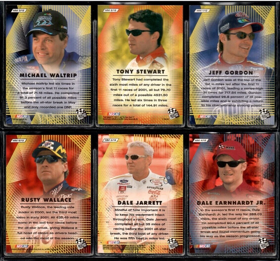 2001 Press Pass VIP Mile Master 12-card Insert Set Jeff Gordon - Image 2 of 4