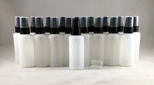 18 Natural / Clear HDPE 2 oz Plastic Bottle w Black Treatment Pumps