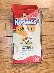 13 count HUGGIES Soft Skin Disposable Washcloths Shea Butter with Oatmeal