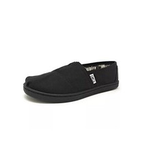 NEW TOMS Classic Youth Slip-On Black Casual Canvas -NIB Size 1