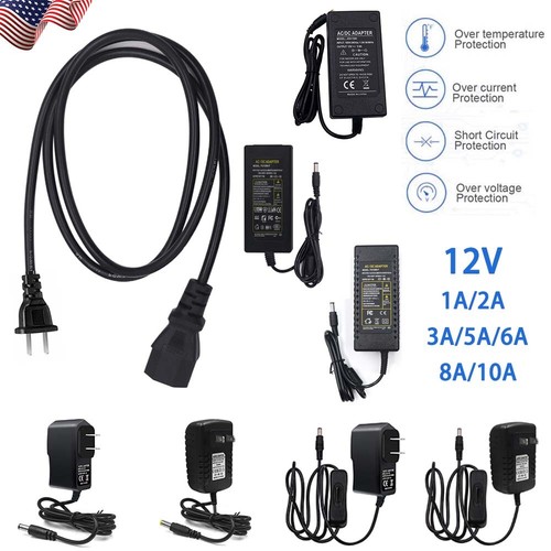 12V/24V 1A-10A 24W-120W Power Supply AC To DC Adapter For LED Strip Light/CCTV E - Foto 2