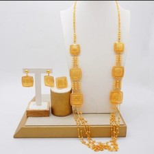 24KT Gold plated Necklace set, habesha earrings jewelry, Dubai African Jewelry