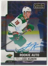 2017-18 O-Pee-Chee Platinum Rookie Autographs #RLK Luke Kunin Minnesota Wild
