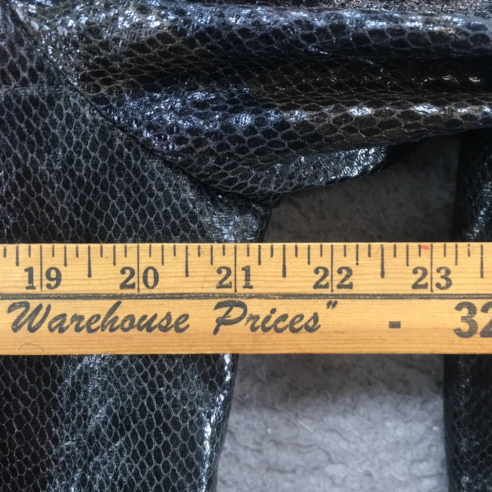 Boohoo Trench Coat Blazer Jacket Womens 8 Black Snake Collared Long Sleeve - Image 4 of 4