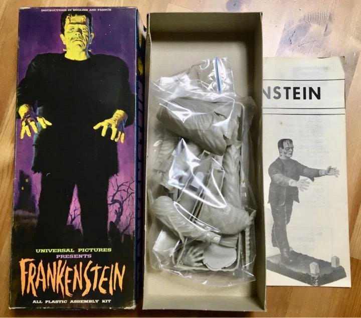 Aurora Frankenstein kit figure set NO.423 (1961) boxed unused USA 2305G