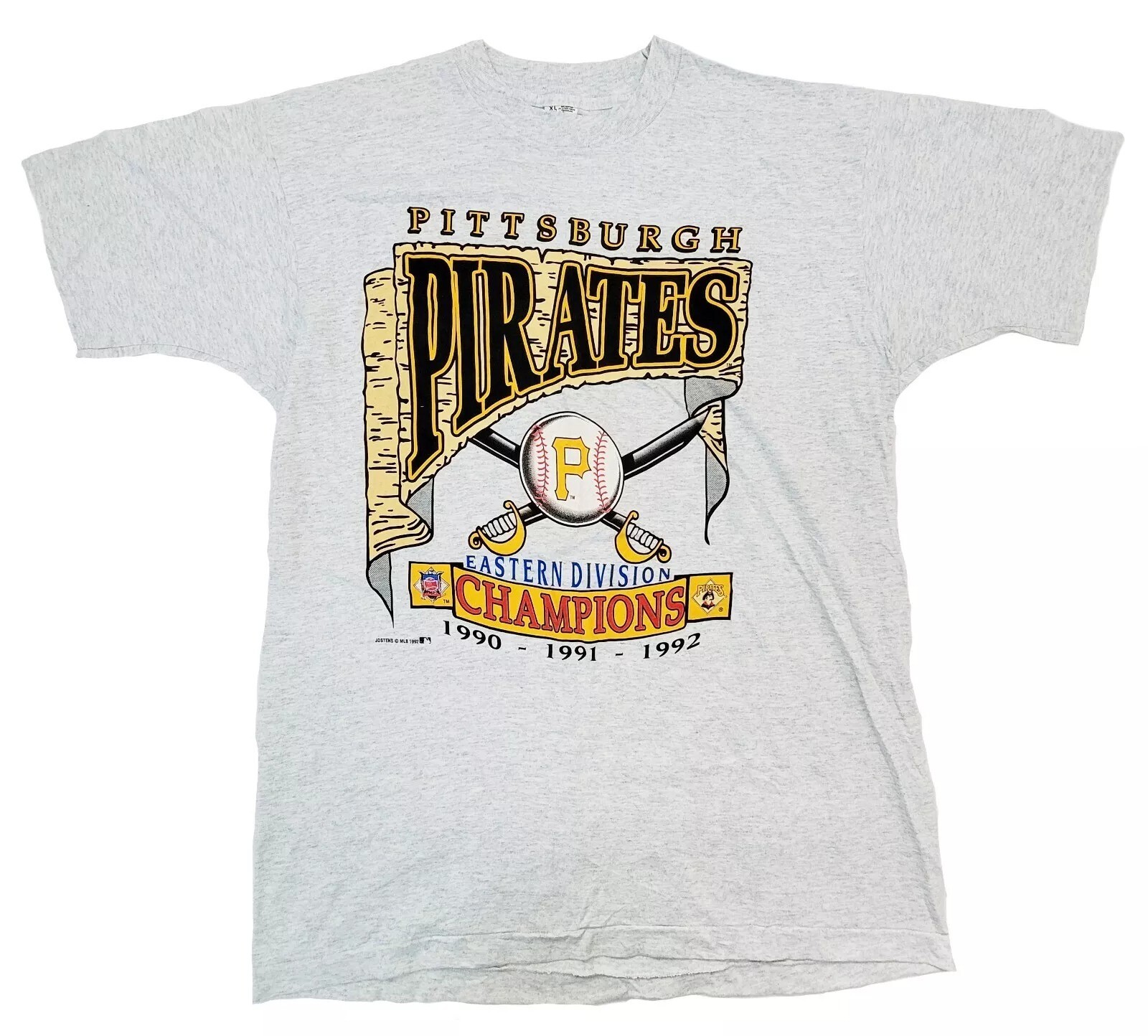 ALTRA Camicia uomo vintage Pittsburgh Pirates XL USA made punto singolo baseball champs