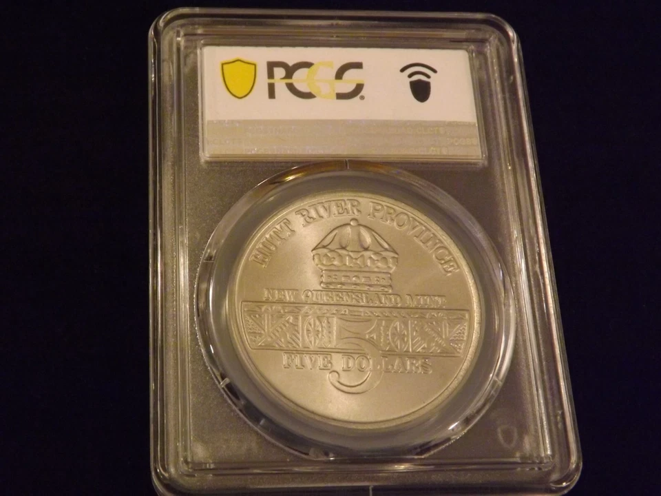 1991 $5 Hutt  River Province  Desert Storm  X#64 Harrier Jump Jet  PCGS MS 69 - Image 2 of 2