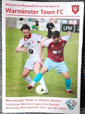 #ad WARMINSTER TOWN v WELTON ROVERS TOOLSTATION WESTERN LEAGUE 1ST DIVISION 2021 GBP 3.50