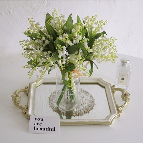 Faux Lily Of The Valley Flower, Faux Lily Flower Stems, Real Touch Flower, Decor - Picture 3 of 5