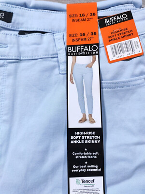 Buffalo Jeans Womens Size 16 Blue High Soft Stretch Rise Ankle Pants 27'' Inseam