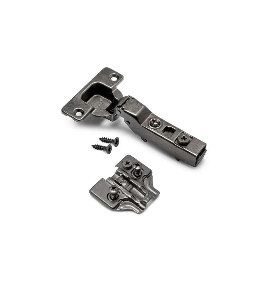 Emuca Kit cerniera a scodellino X91 con chiusura ammortizzata e basetta con vite