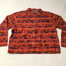 Chicos Womens Jacket shirt Button Up Multicol...
