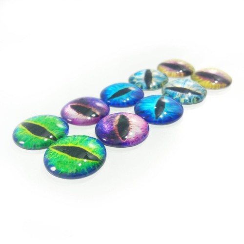 10pcs Round 18mm Glass Eyes Dragon Lizard Frog Eyeballs - Picture 11 of 32