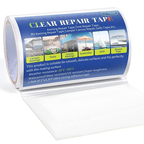 TiGilt Vinyl Repair Tape Tenacious Clear Patch Repair Tape RV Awning
