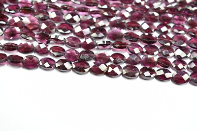 13 Inch 1 Strand Natural Garnet Oval Shape Faceted Gemstone Beads 4.50X6.50mm
