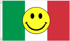 Italy Happy Face Polyester 5'x3' Flag - LAST ONE