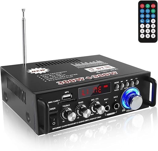 Amplificatore Audio, Amplificatore HiFi, 600W Amplificatore Stereo Bluetooth 5.0
