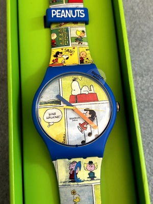 Swatch Peanuts Collaboration Comic Strip Watch Genuine