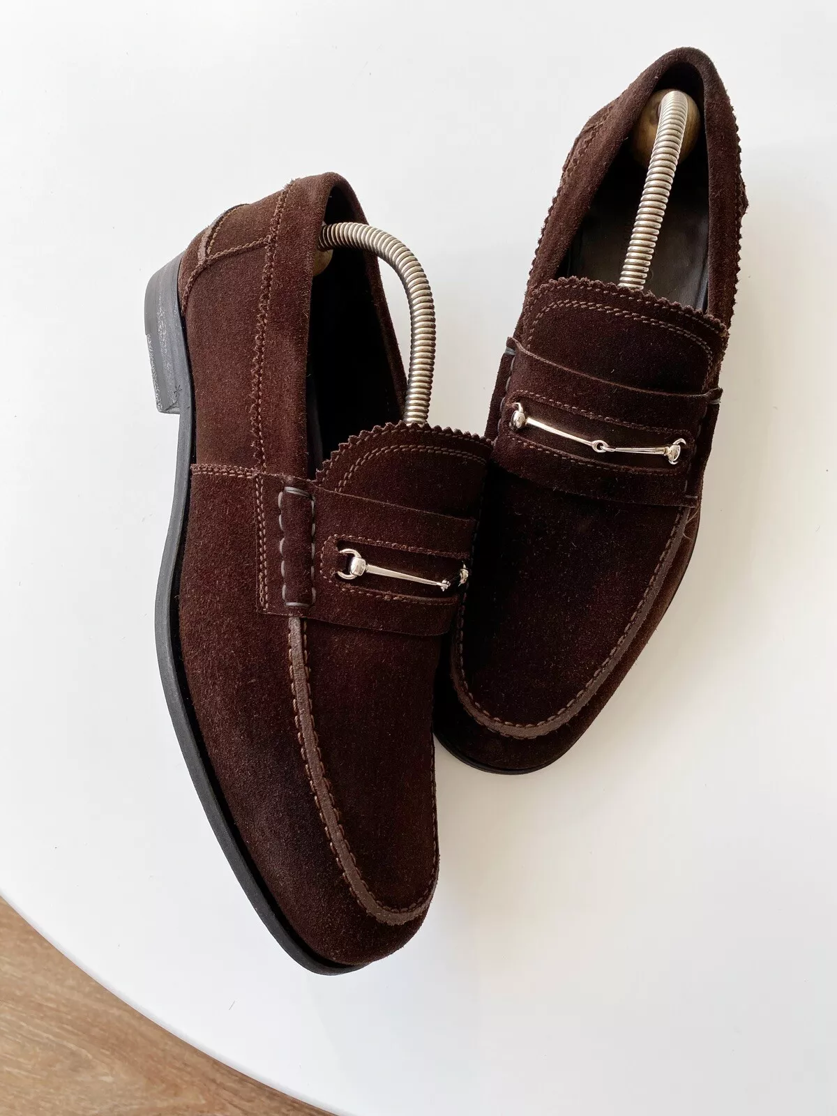 Mocassins Gucci Horsebit à enfiler daim marron, taille 6,5
