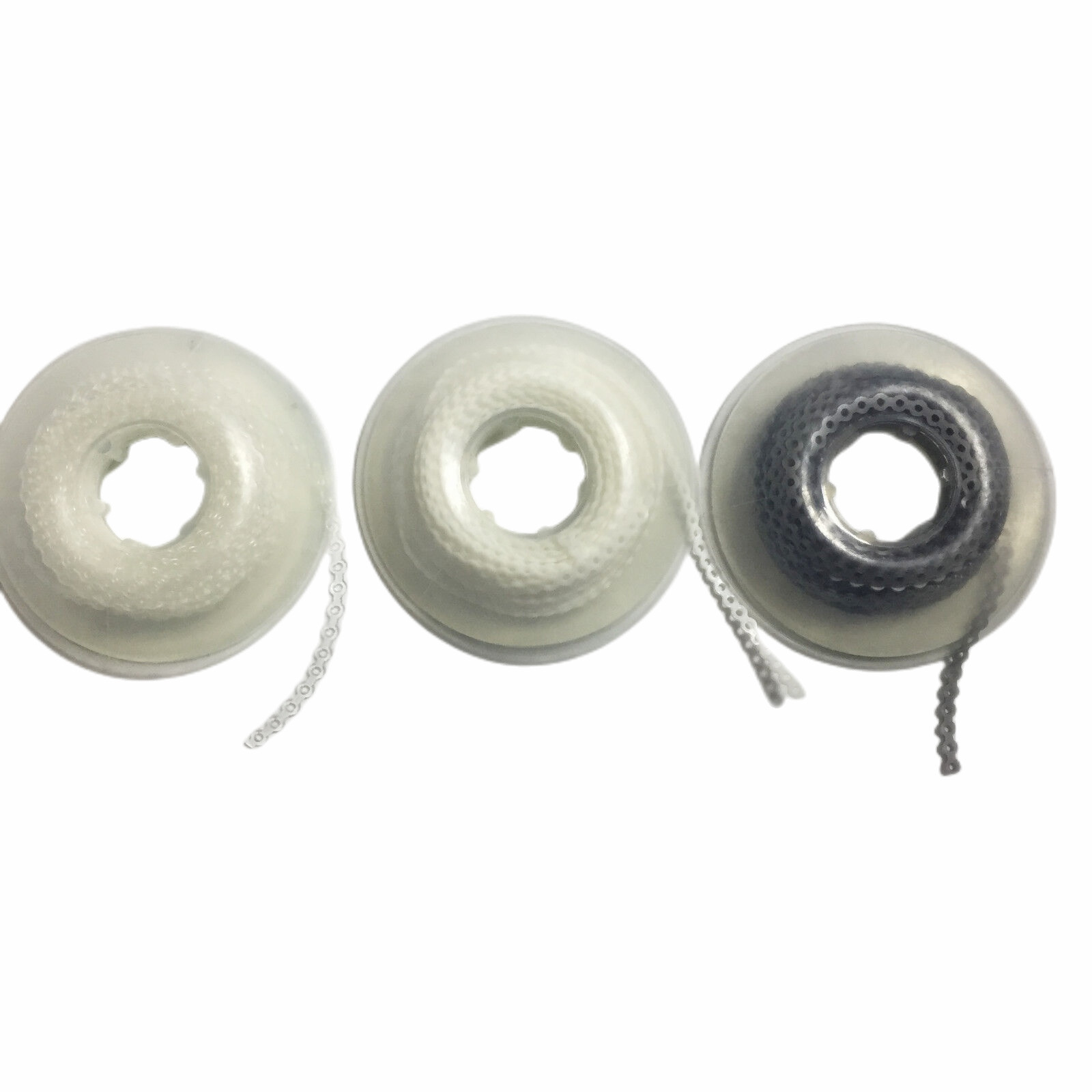 Cadena de alimentación dental banda elástica larga/corta/continua transparente/blanca/gris 15 ft/4,57