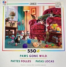 Ceaco Paws Gone Wild PATTES FOLLES CATS KITTENS 550 Piece Jigsaw 24X18 Puzzle