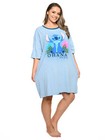 Womens & Womens Plus Disney Stitch Sleep Shirt Pajamas Blue One Size Ohana
