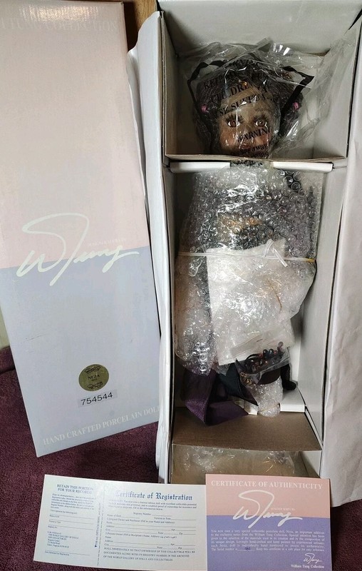 William Tung Collection Neza Doll 22" With COA #484 Rare HTF African Black New