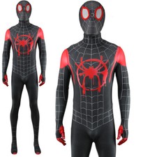 Miles Morales Spiderman Jumpsuit Cosplay Across the Spider-Verse Halloween Party