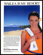 1986 United Airlines Travel Vintage PRINT AD Wailea Hawaii Resort