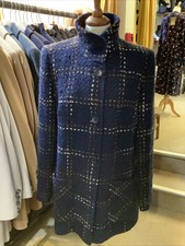 Barbara Lebek Nevy Check Wool Coat Rrp £229.00 Sizes 14 Available