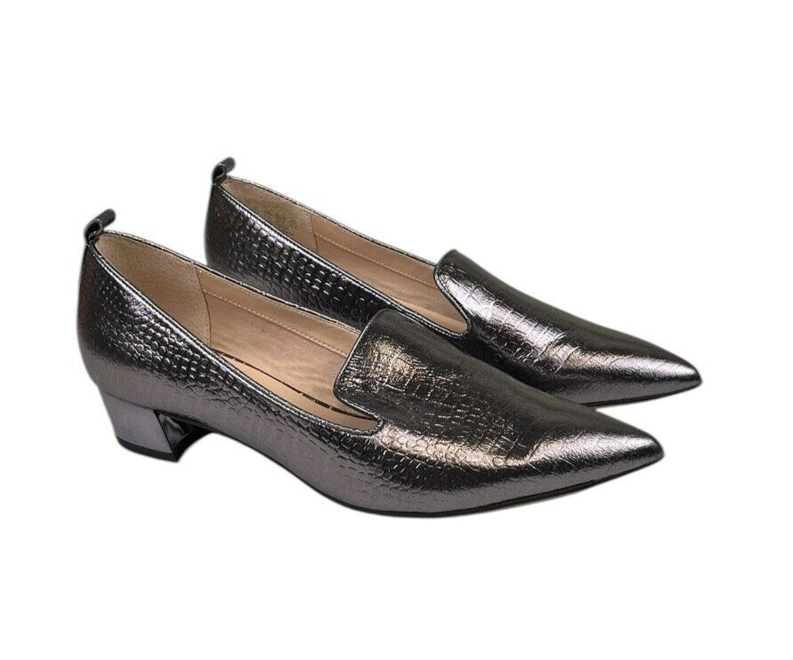 Franco Sarto Vianna Women's Size 9.5 M Silver Heels Loafer Shoes Animal  Print | eBay