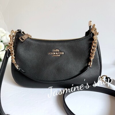 NWT Coach Teri Shoulder Bag CV934 Black Leather | eBay