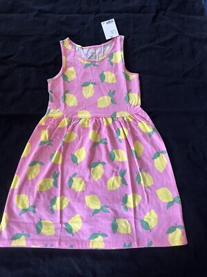 H&M Girls Pattern Jersey Dress Lemon Yellow Size 5-6  #48 | eBay