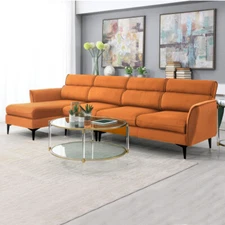 Modern Convertible Sectional Sofa Set L Shape Sofa Couch Chaise for Living Room