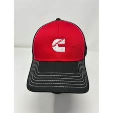 Cummins Diesel Engine Logo Trucker Hat Red Black Otto Cap Snapback 83-1239