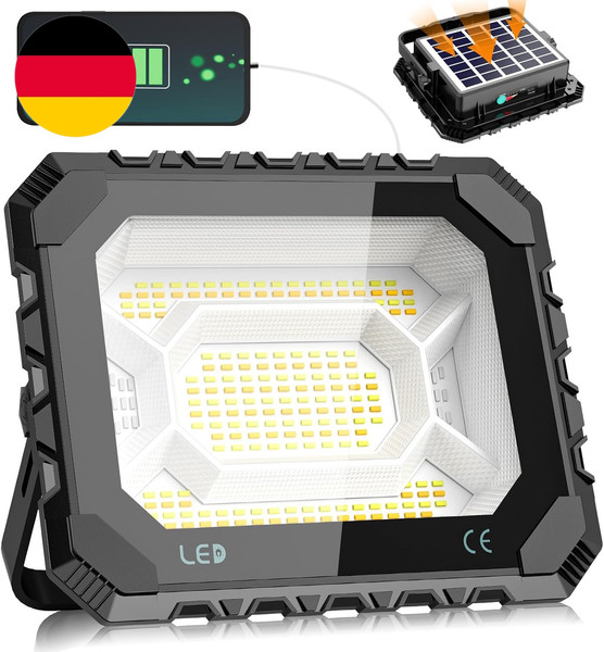 Adewalk 100W Led Baustrahler Akku, Strahler Akku 10000LM Solar Baustrahler Akku-image