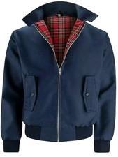MENS HARRINGTON JACKET MOD SKINHEAD VINTAGE SCOOTER BIKER RETRO JACKET COAT NAVY