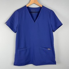 FIGS Casma Womens Small Blue V-Neck Short Sleeve Two Pocket Scrub Top FW1100