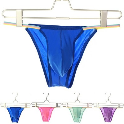 Herren Eisseide Bulge Pouch T-Back G-String Thong Slips Low Rise Unterwäsche