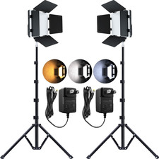 2 Pack Bi Color 20W LED Video Light and Stand Kit Panel Video Light Kit, 62" Tri